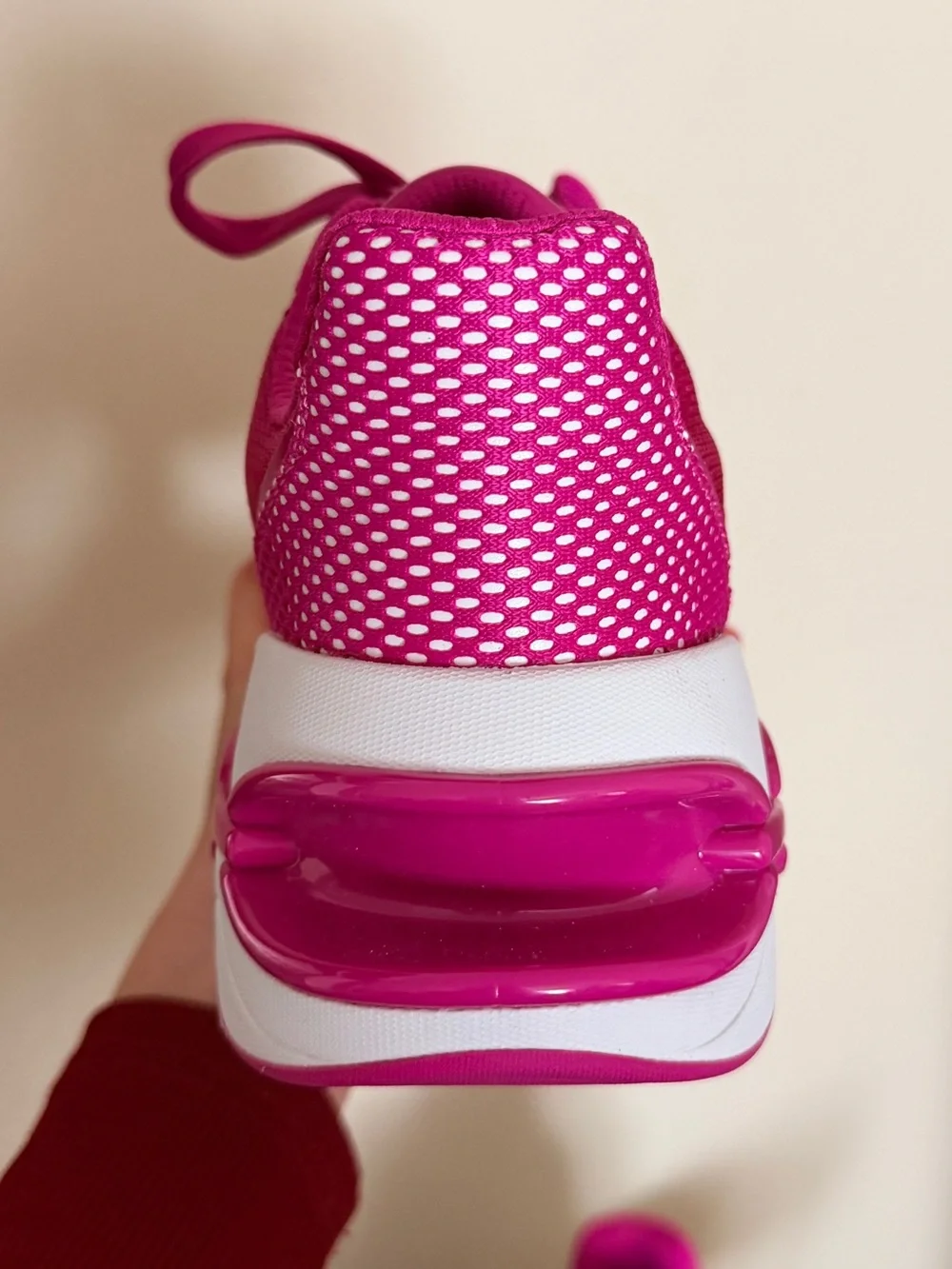 Michael Kors Girls' Bright Fuchsia Sneakers with White Accents